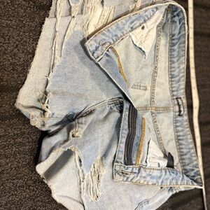 Hot Topic Light Blue Distressed Jean Shorts